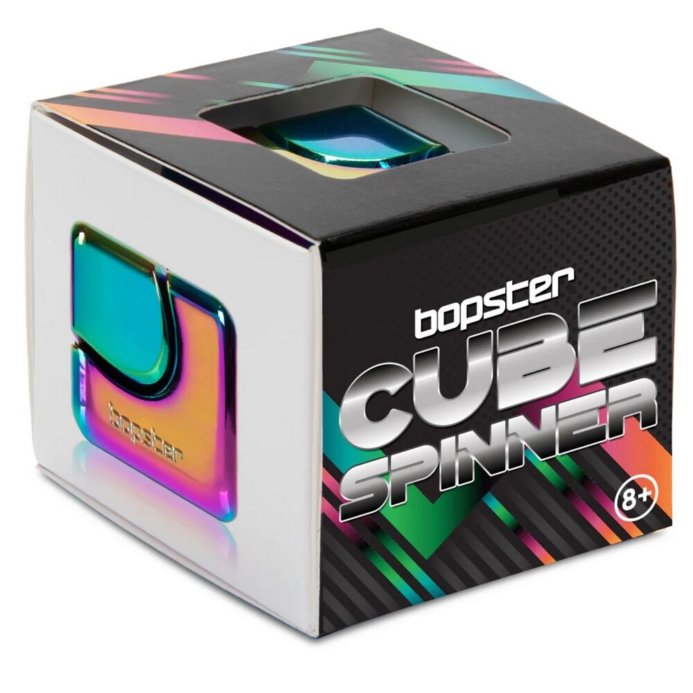 Bopster Fidget Cube Spinner - Multicolour Metallic