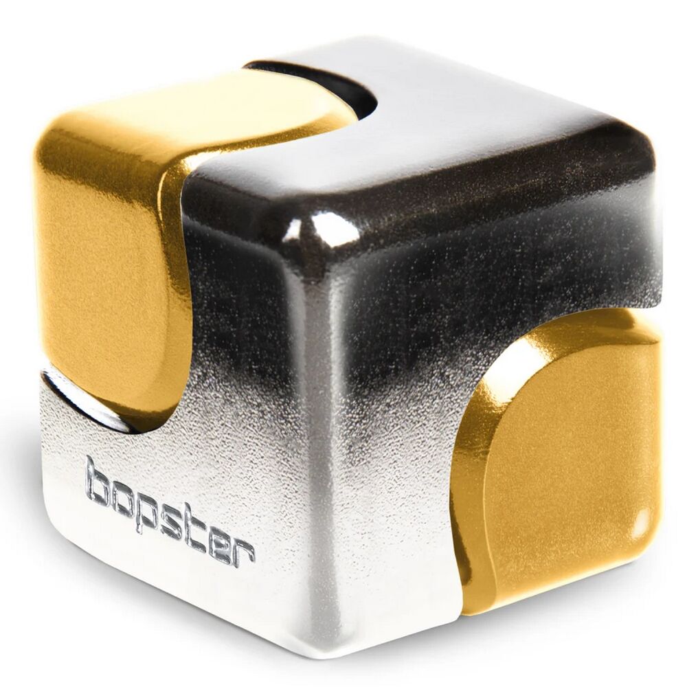 Bopster Fidget Cube Spinner - Silver & Gold