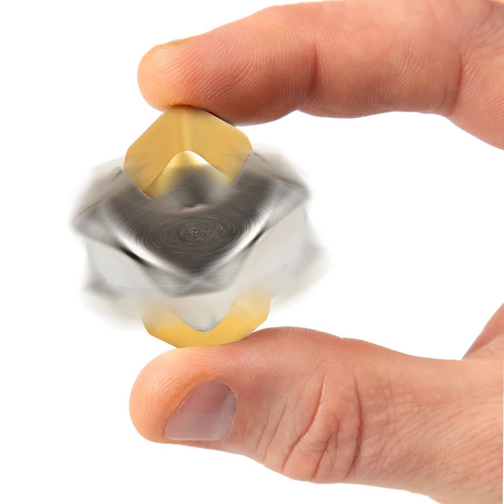 Bopster Fidget Cube Spinner - Silver & Gold
