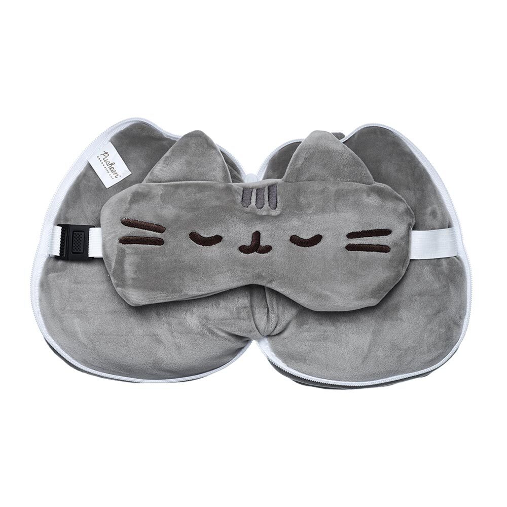 Relaxeazzz Travel Pillow & Eye Mask Set - Pusheen the Cat