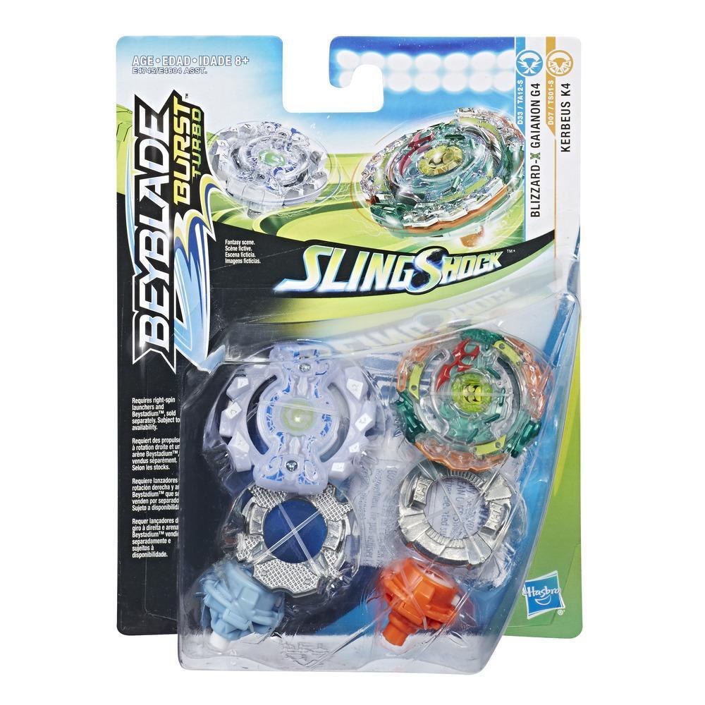 Beyblade Burst Turbo Slingshock Dual Pack - Kerbeus K4 Blizzard X Gianon G4