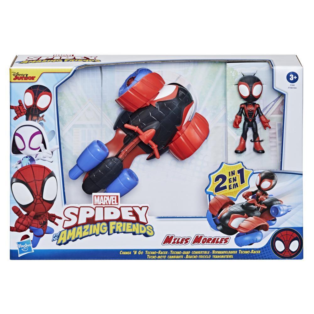 Spidey and His Amazing Friends Change N Go Techno Racer & Miles Morales Figure