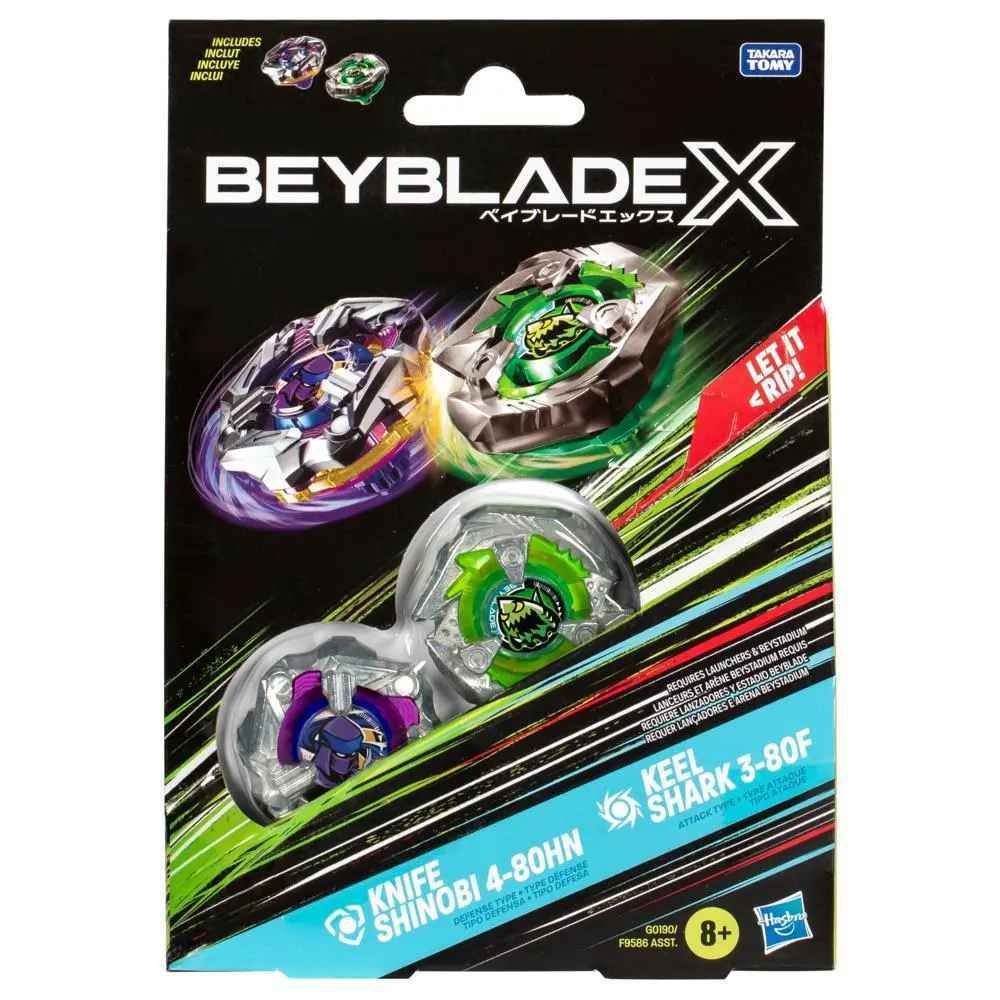 Beyblade X Dual Pack - Knife Shinobi 4 80HN and Keel Shark 3 80F