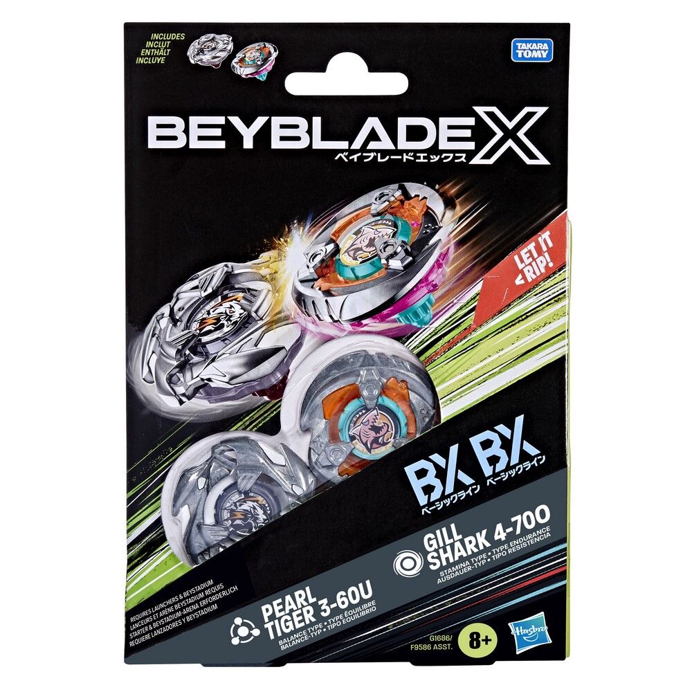 Beyblade X Gill Shark 4-70O & Pearl Tiger 3-60U Dual Pack