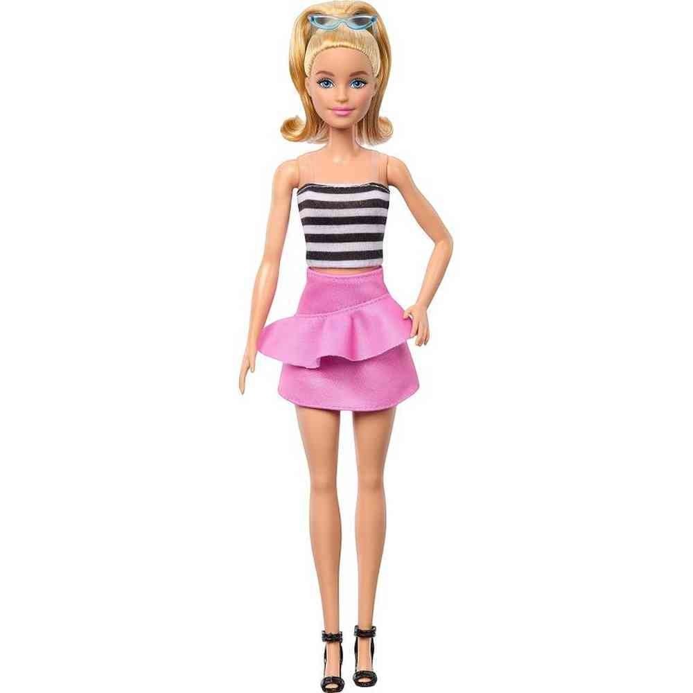 Barbie Fashionista Doll 213 Striped Top & Pink Skirt