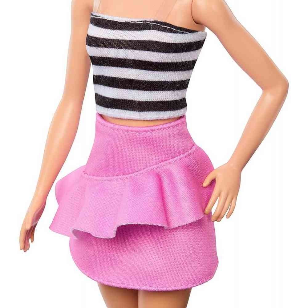 Barbie Fashionista Doll 213 Striped Top & Pink Skirt