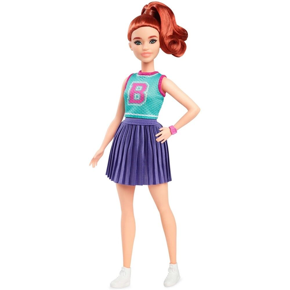 Barbie Fashionistas Doll 232 in Jersey Top and Pleated Purple Skirt