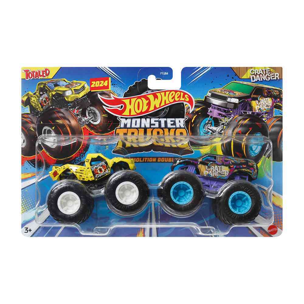 Hot Wheels Monster Trucks 2 Pack 1:64 - Totaled vs Crate Danger