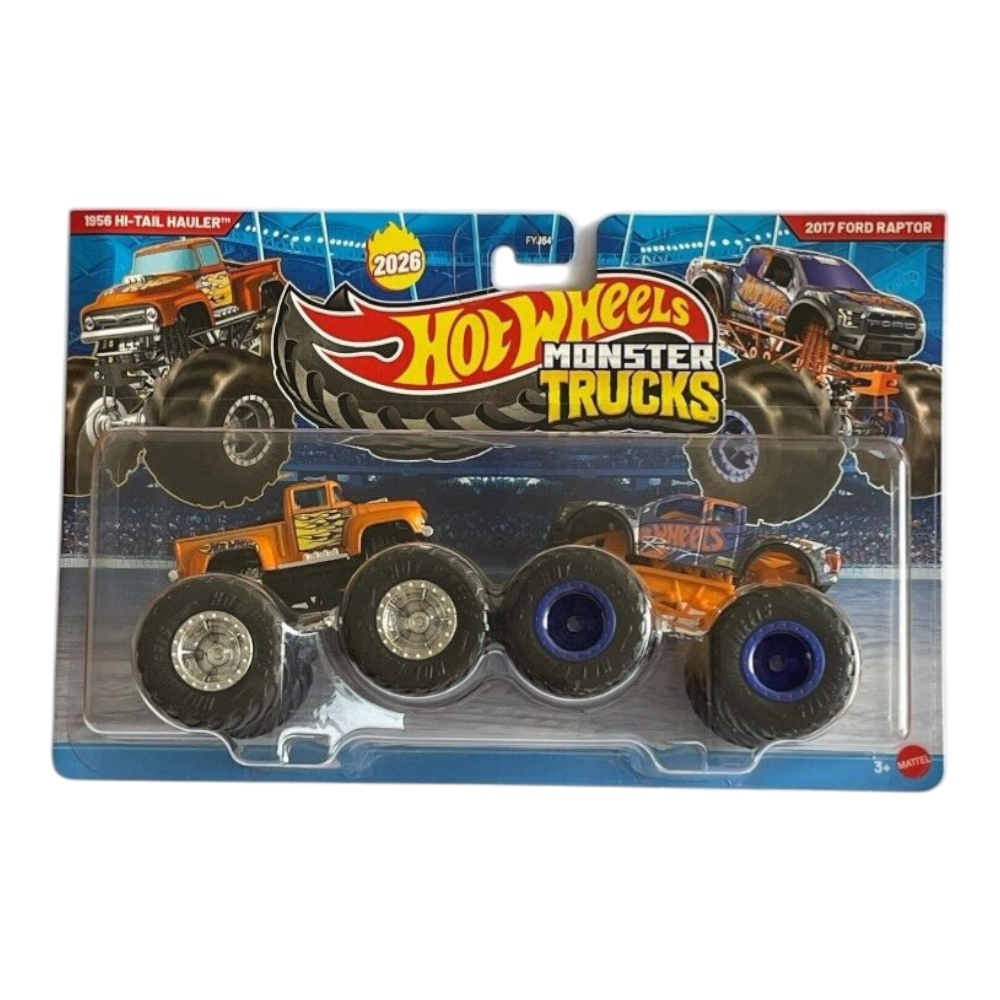 Hot Wheels Monster Trucks 2 Pack 2026 - 1956 Hi-Tail Hauler & 2017 Ford Raptor