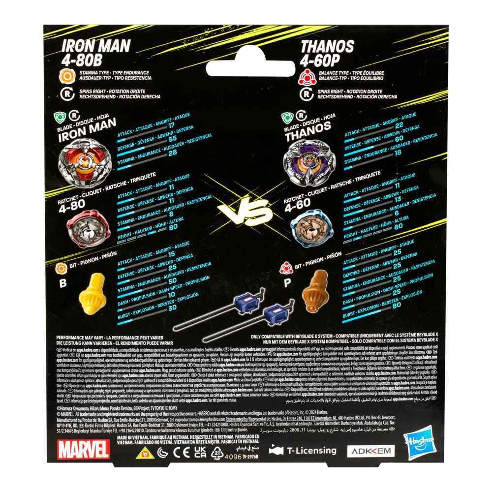 Beyblade X Marvel - Iron Man 4-80B vs Thanos 4-60B