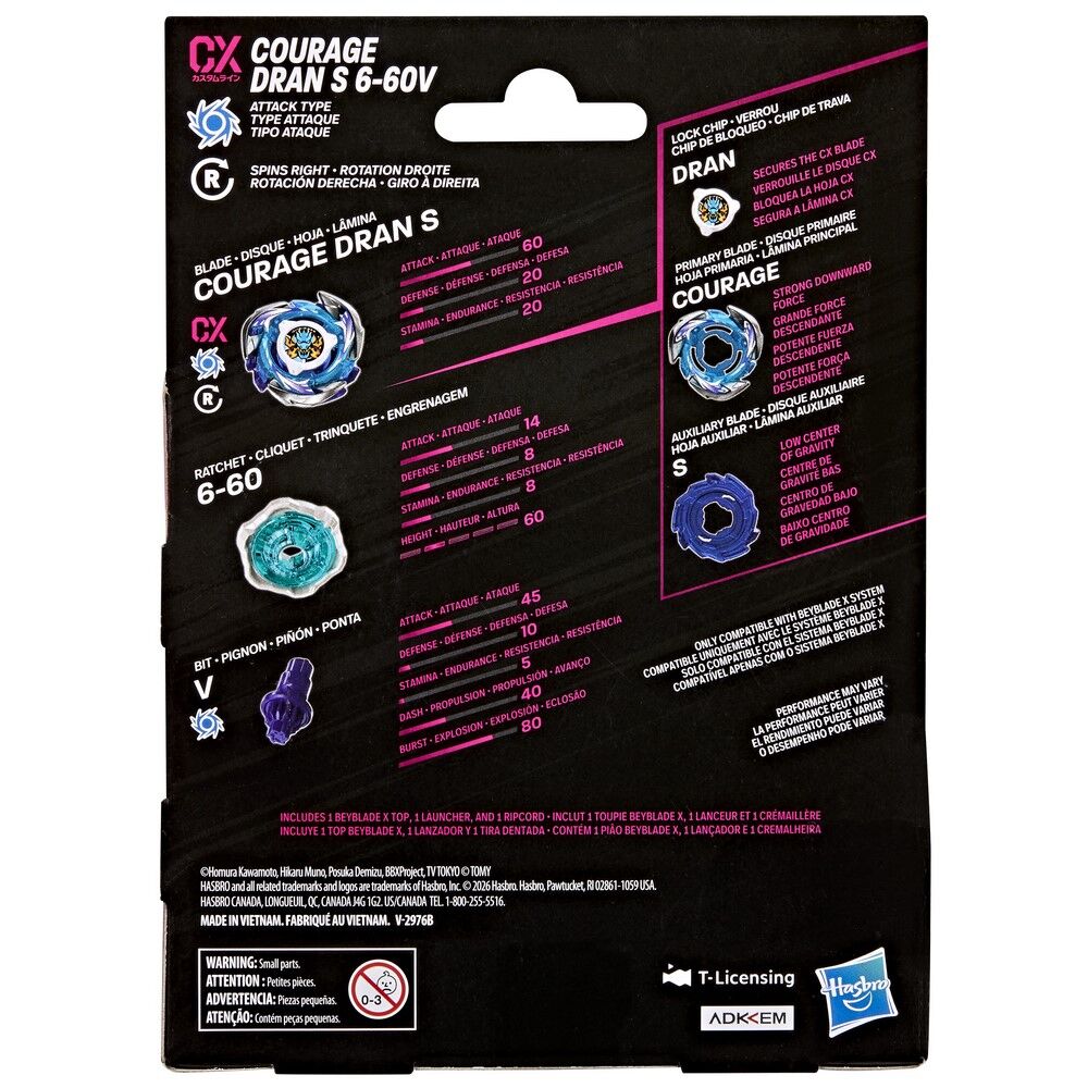 Beyblade X Courage Dran S 6-60V CX Starter Pack with Launcher