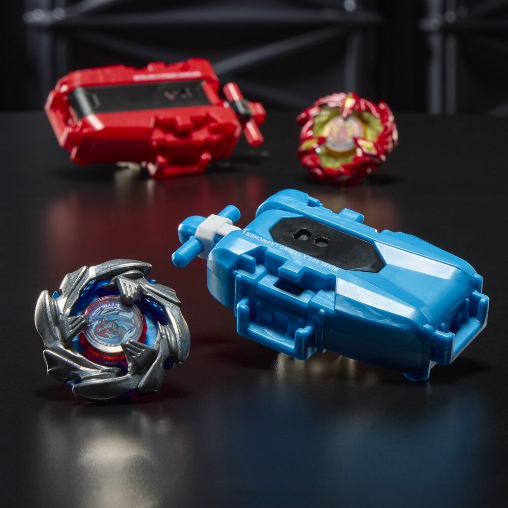 Beyblade X Cobalt Dragoon 2-60C Deluxe Left-Spin String Launcher Set
