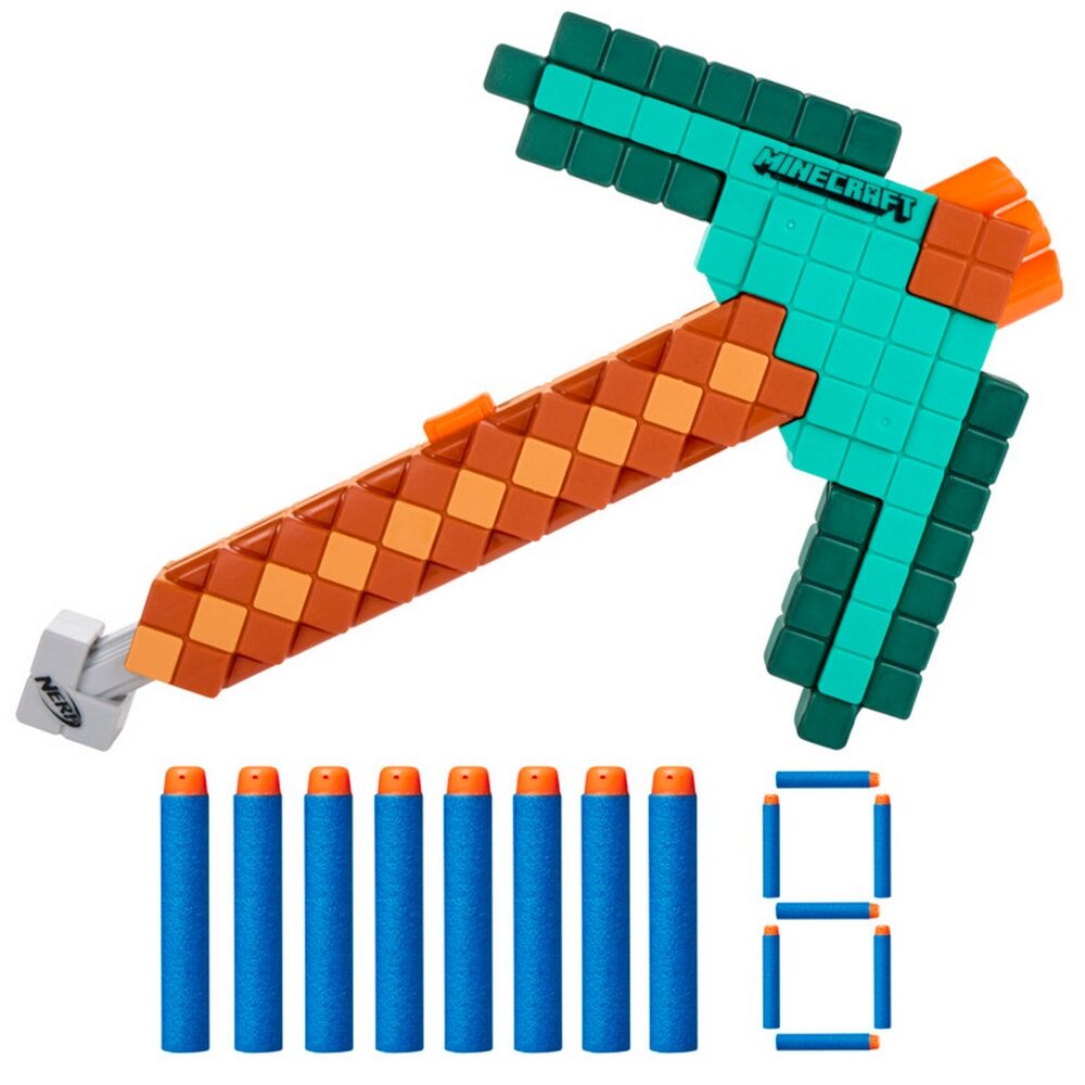 Nerf Minecraft Diamond Pickaxe Dart Blaster