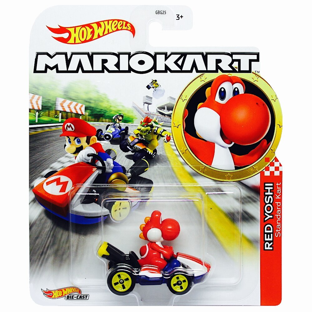 Hot Wheels Mario Kart - Red Yoshi (Standard Kart)
