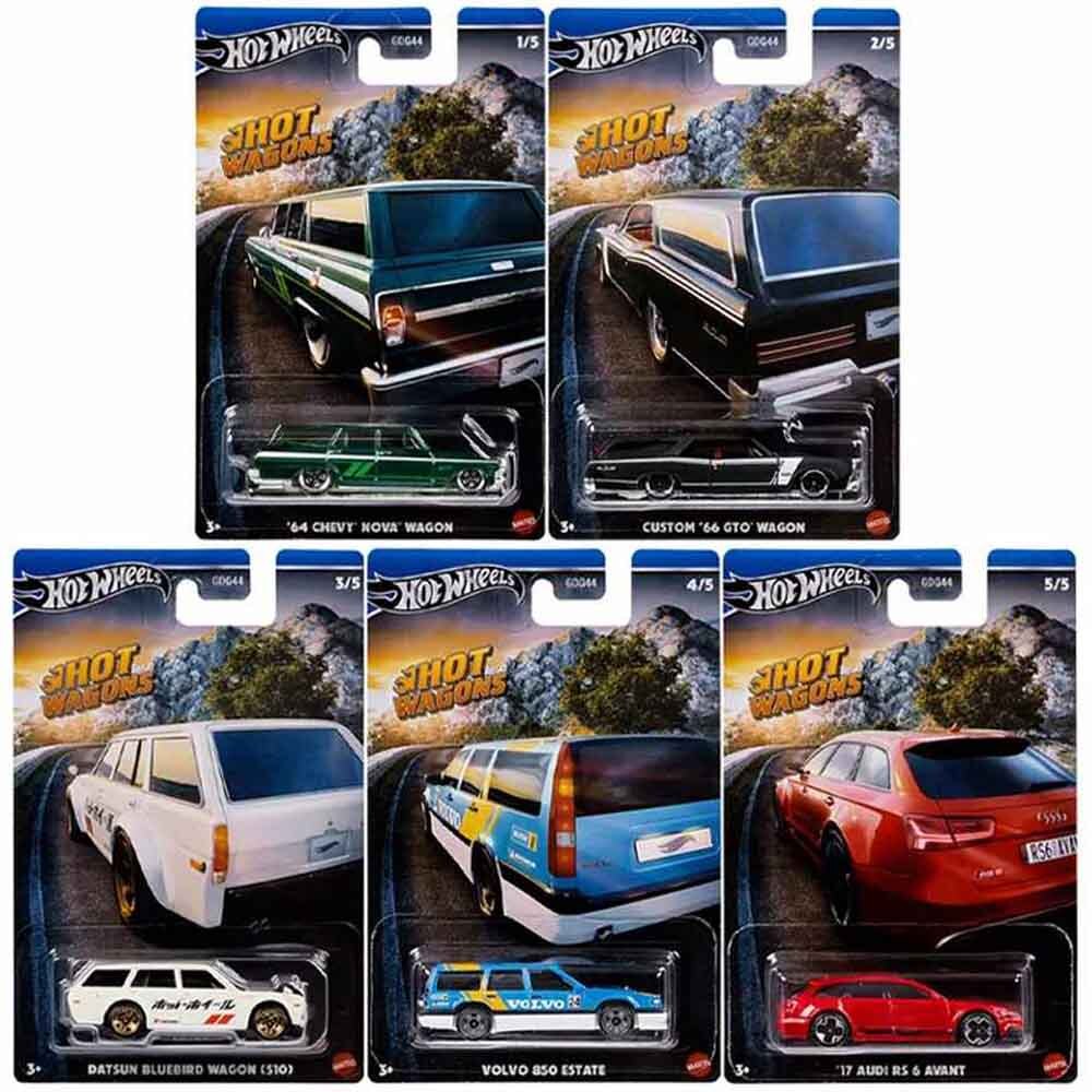 Hot Wheels Themed Automotive Complete Set of 5 - Hot Wagons