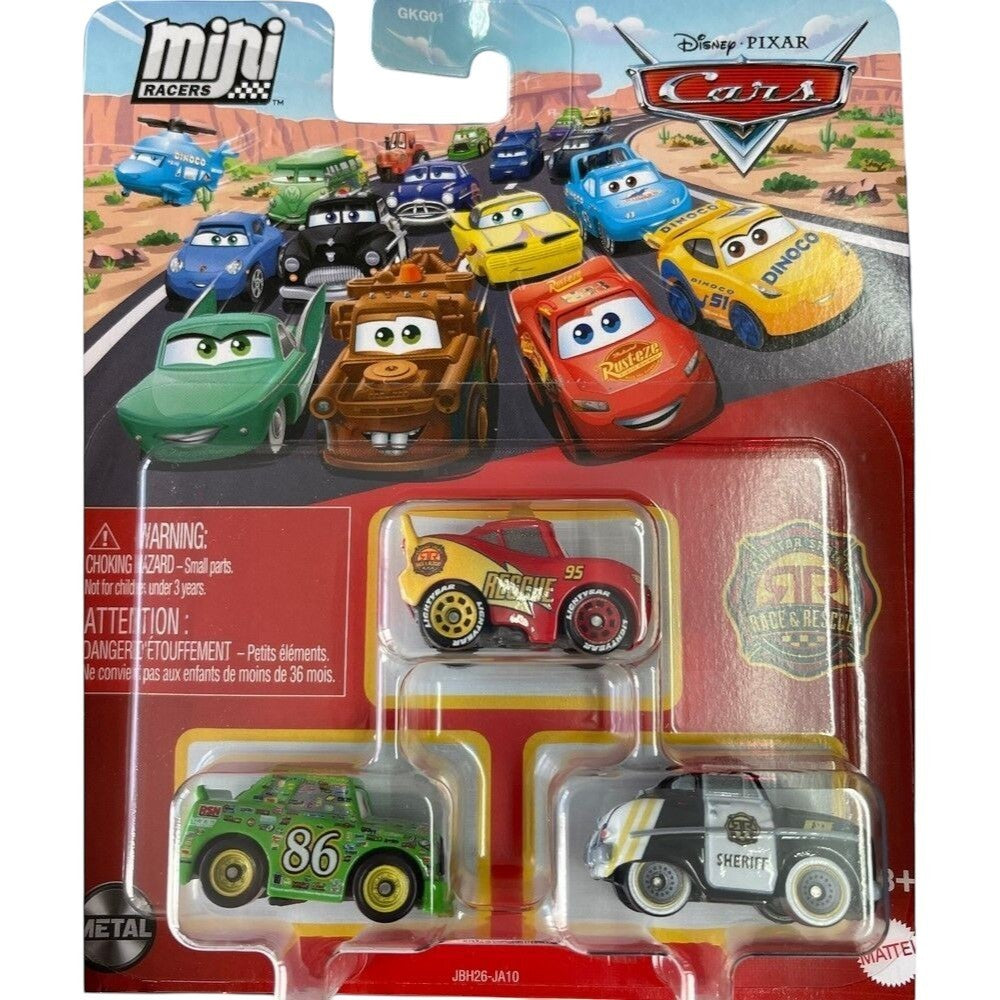 Disney Pixar Cars Die Cast Chick Hicks & Lightning Mcqueen & Sheriff