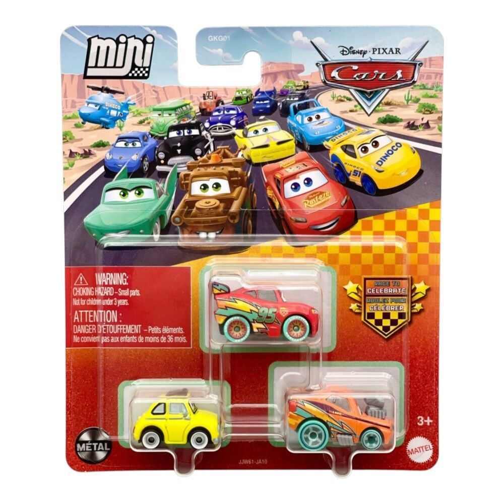 Disney Pixar Cars Mini Racers Luigi Lightning McQueen & Snot Rod 3-Pack