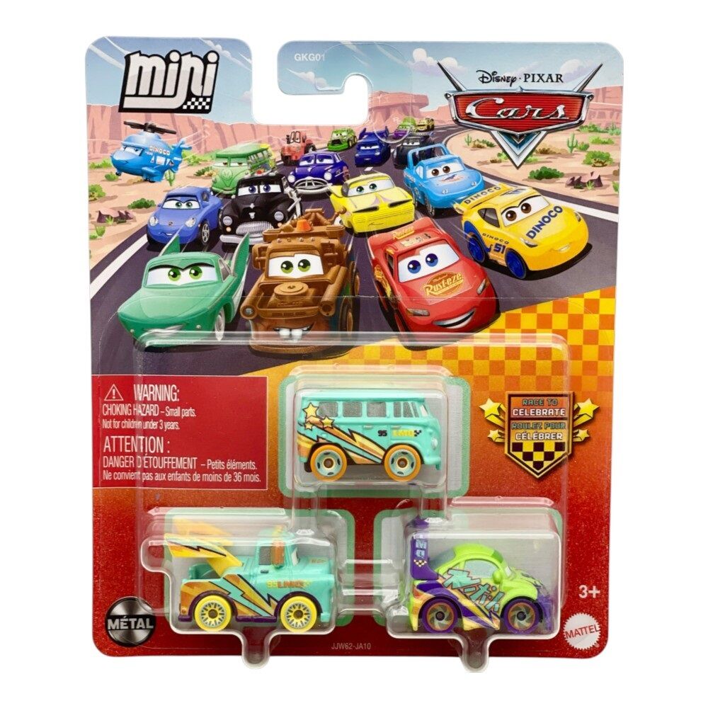 Disney Pixar Cars Mini Racers Fillmore Mater & Wingo Die-Cast 3-Pack