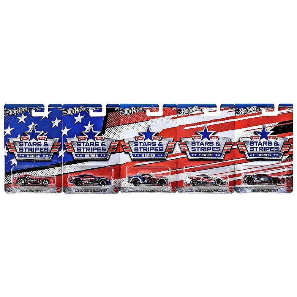 Hot Wheels Celebrations Set of 5 - HW 24 Stars & Stripes Series (Case 956H)