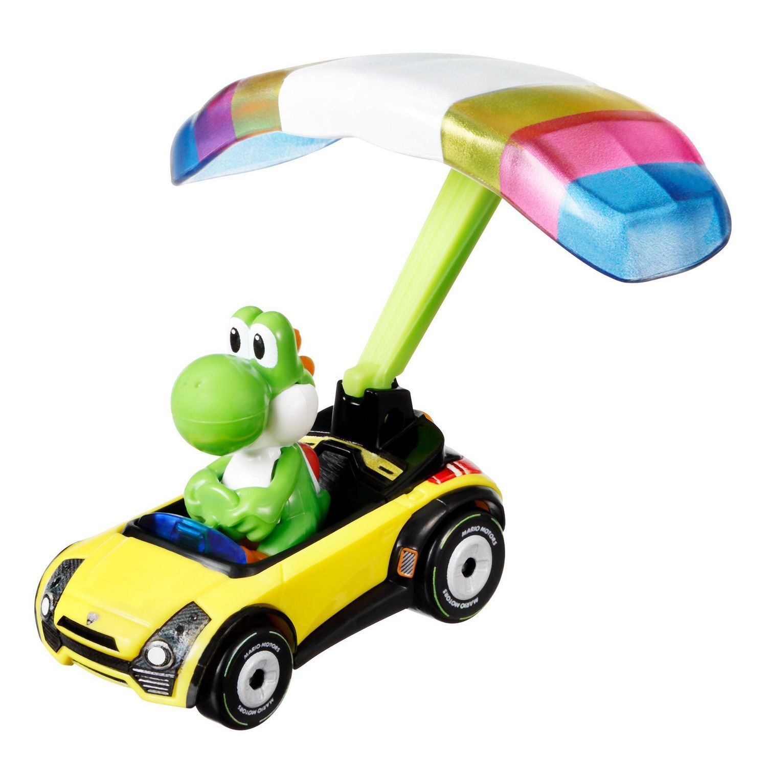 Hot Wheels Mario Kart Yoshi Sports Coupe + Parafoil