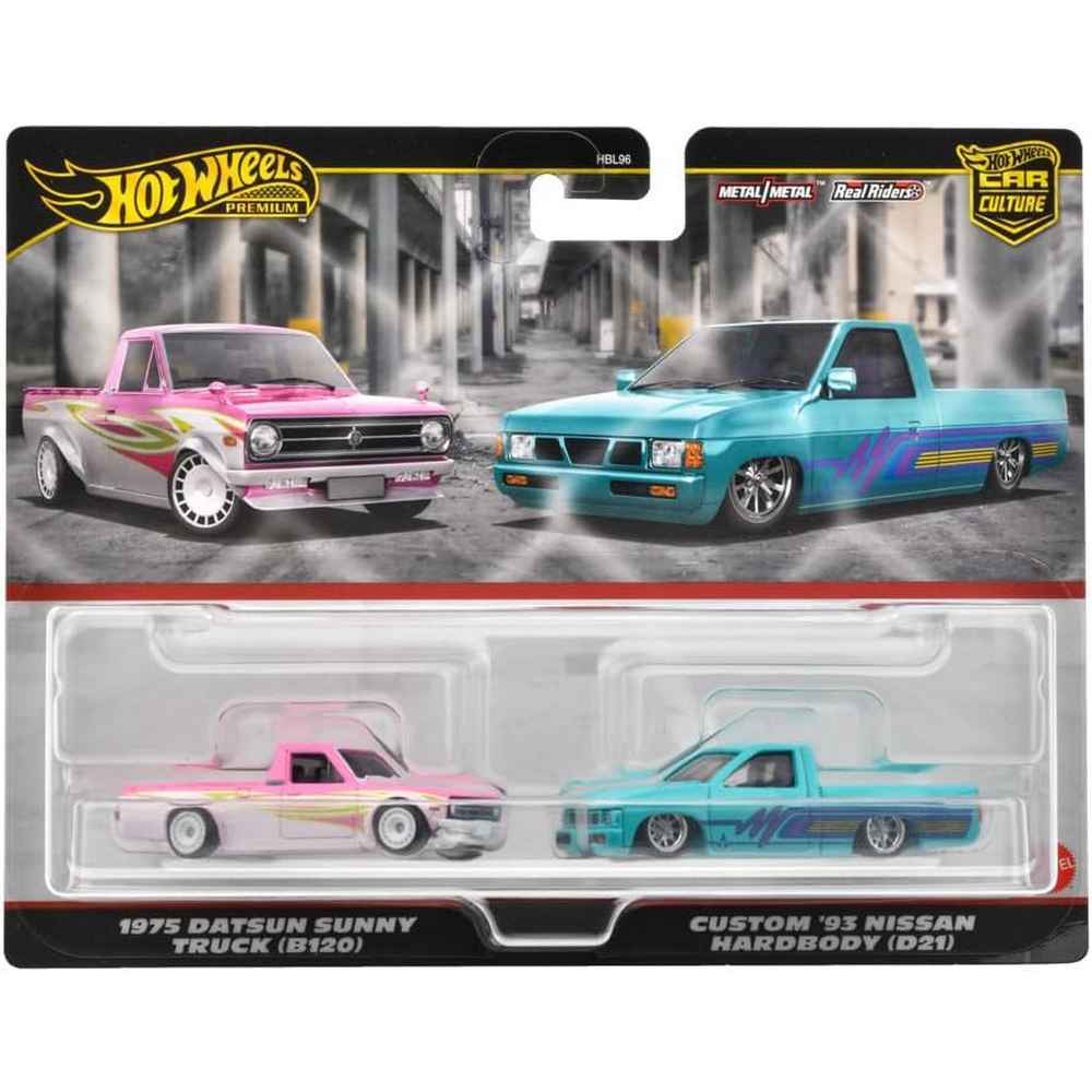 Hot Wheels Premium Car Culture 2 Pack - 1975 Datsun Sunny Truck & Custom '93 Nissan Hardbody