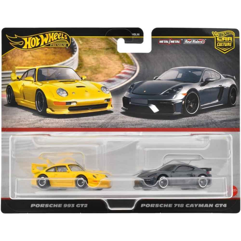 Hot Wheels Premium Car Culture 2 Pack - Porsche 993 GT2 & Porsche 718 Cayman GT4