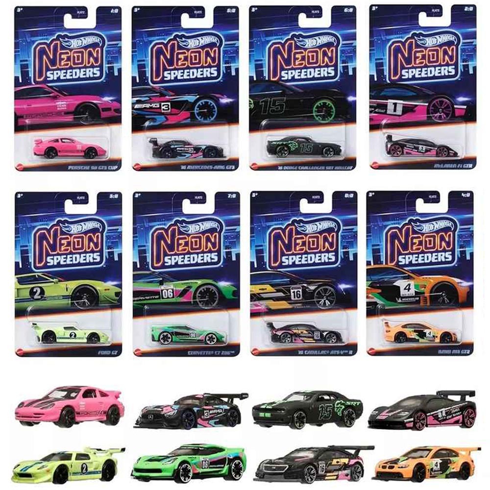 Hot Wheels Set of 8 - Neon Speeders 2024 (Case 956C)