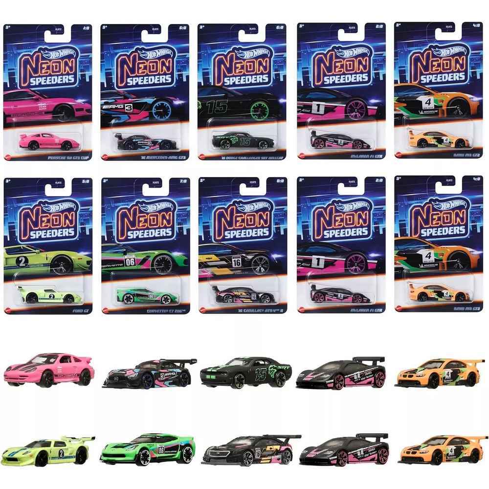 Hot Wheels Box of 10 - Neon Speeders 2024 (Case 956C)