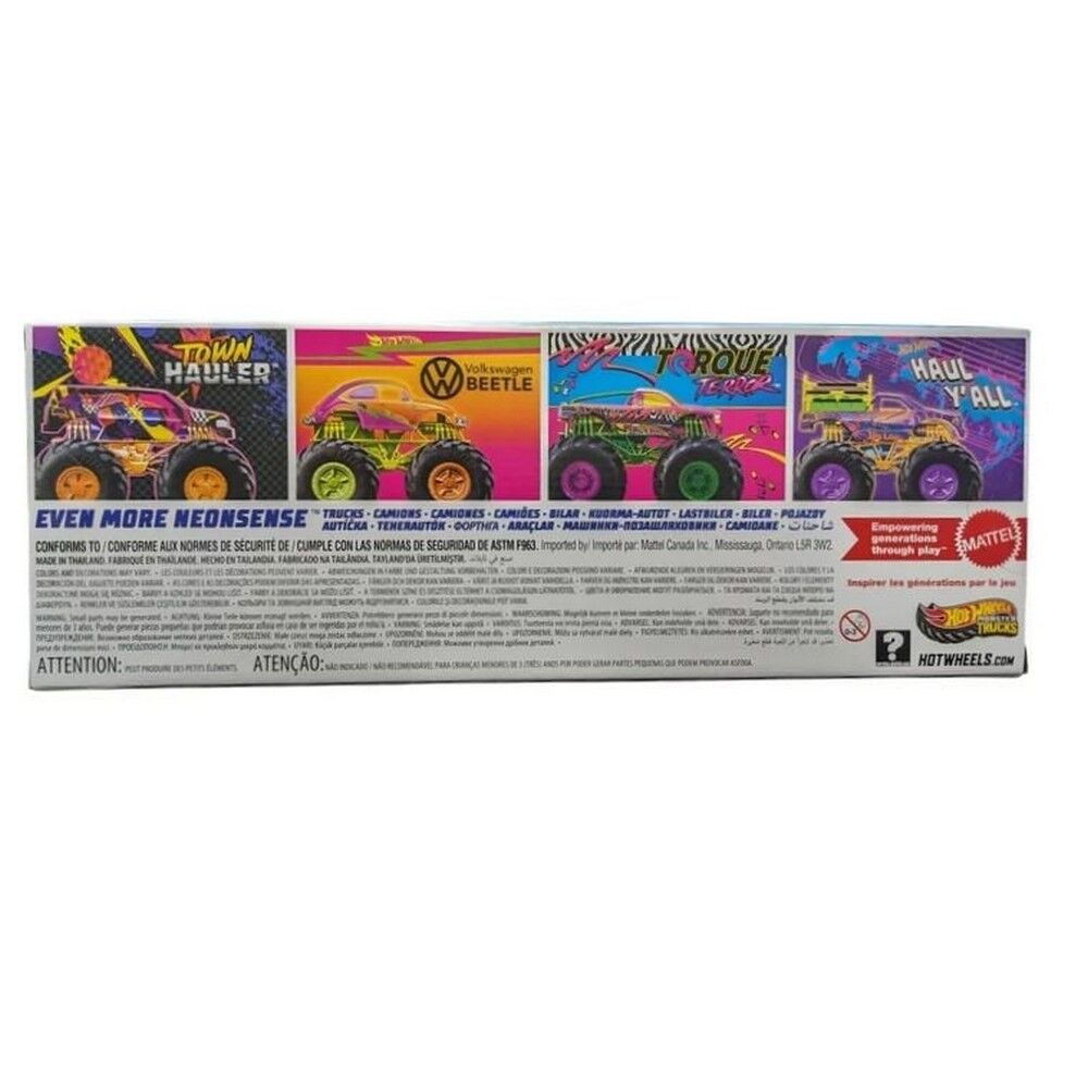 Hot Wheels Monster Trucks 4 Pack 1:64 Even More Neonsense