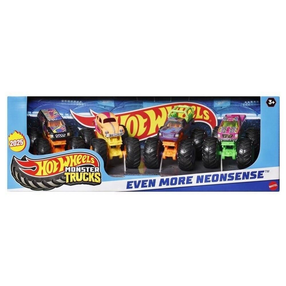 Hot Wheels Monster Trucks 4 Pack 1:64 Even More Neonsense