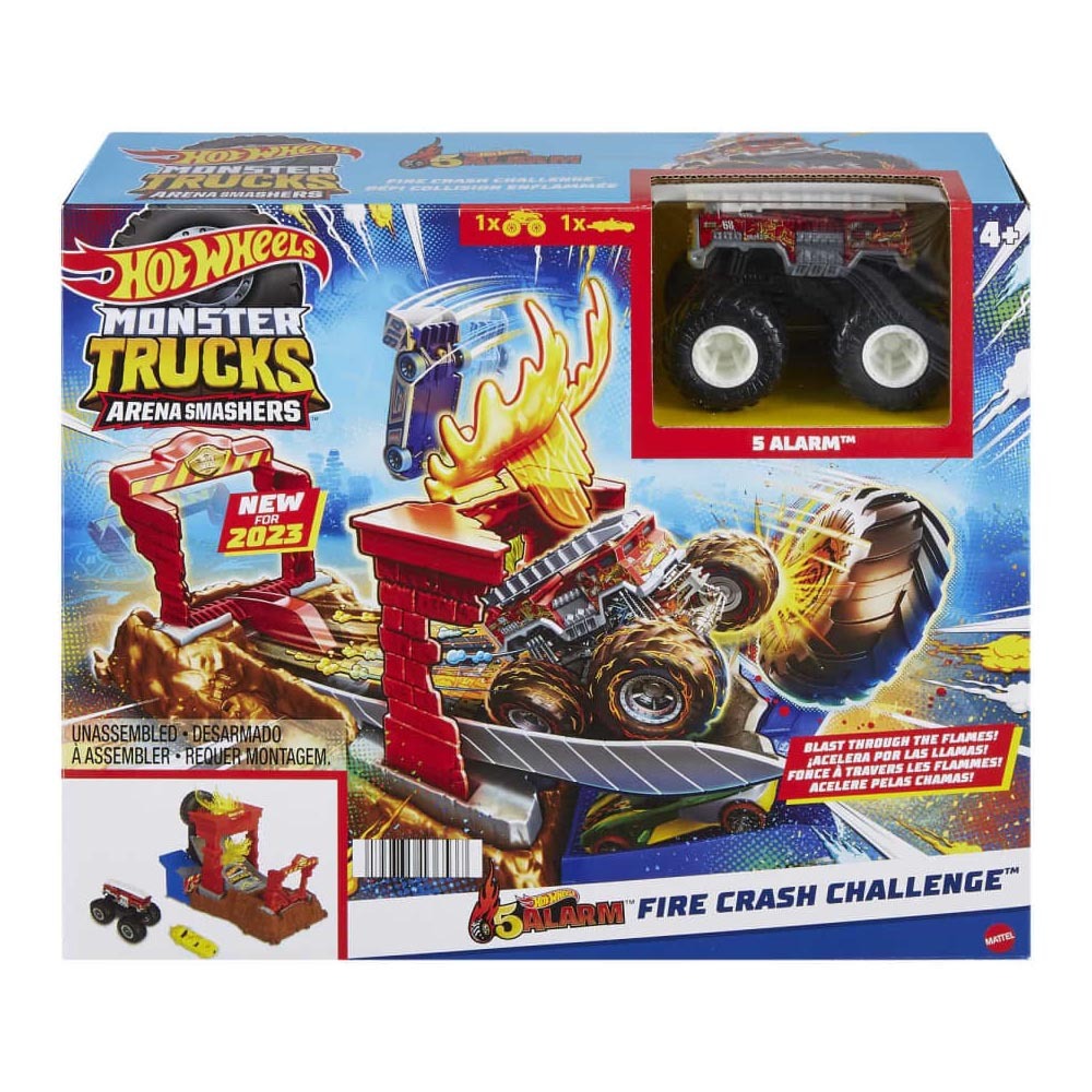 Hot Wheels Monster Trucks Arena Smashers - 5 Alarm Fire Crash Challenge