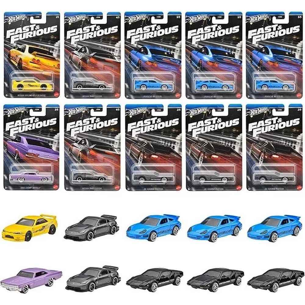 Hot Wheels Themed Fast & Furious Box of 10 - (Case 956G)