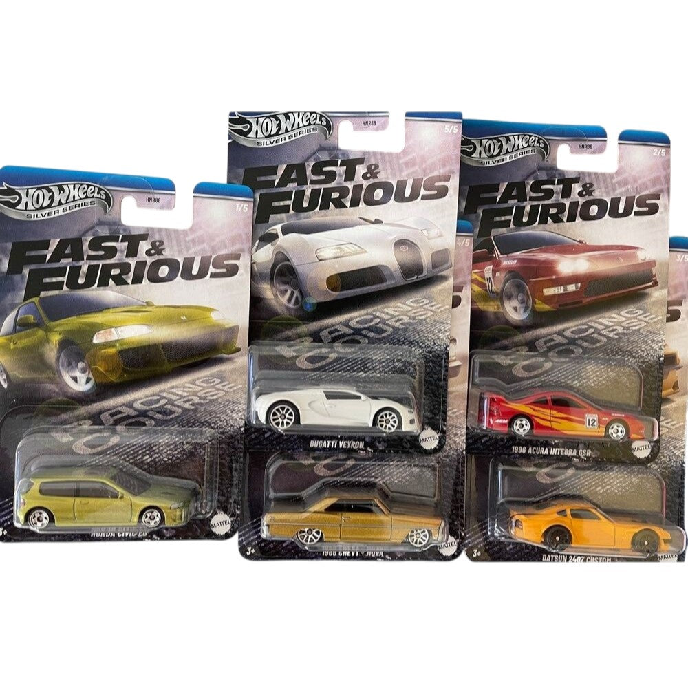 HW Fast & Furious 2025 Silver Series Fast & Furious Racing Course Set of 5