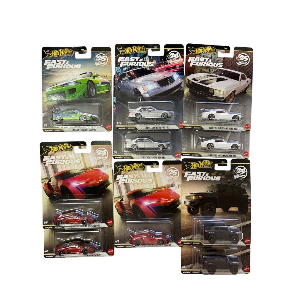 Hot Wheels Premium Fast & Furious 25 Years Box of 10 - Included Chase 1/5 1995 Mitsubishi Eclipse