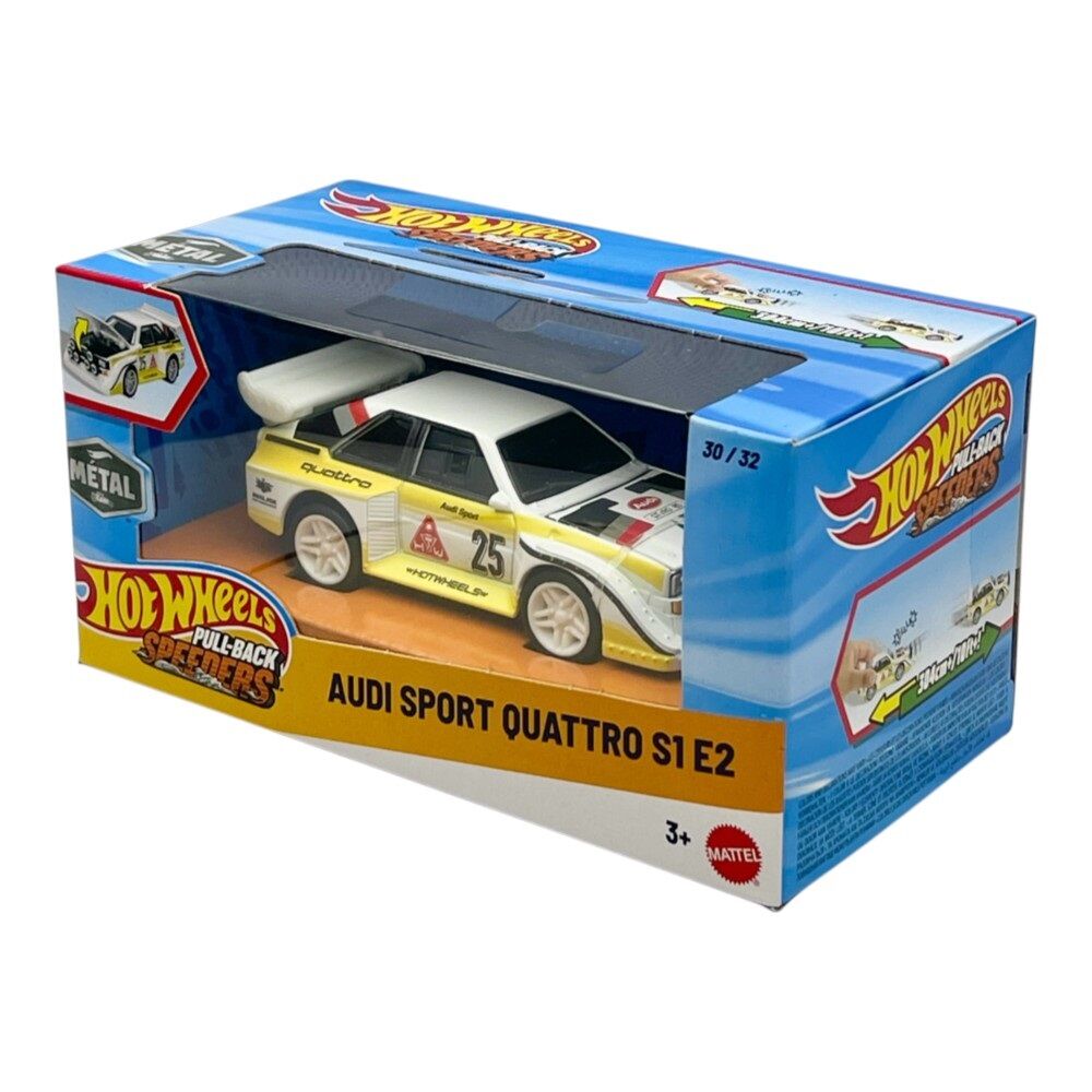Hot Wheels Pull-Back Speeders Audi Sport Quattro S1 E2 Die-Cast Vehicle
