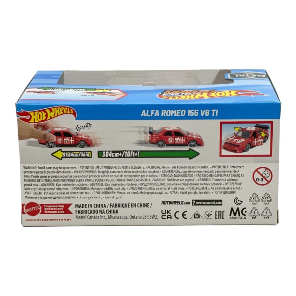 Hot Wheels Pull-Back Speeders Alfa Romeo 155 V6 TI with Opening Doors