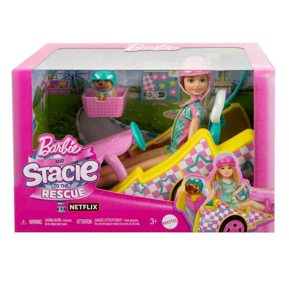 Barbie and Stacie to the Rescue - Racer Doll With Go Kart