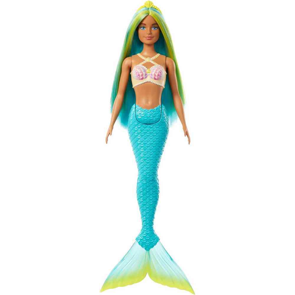 Barbie Mermaid Doll - Green Hair & Blue Tail