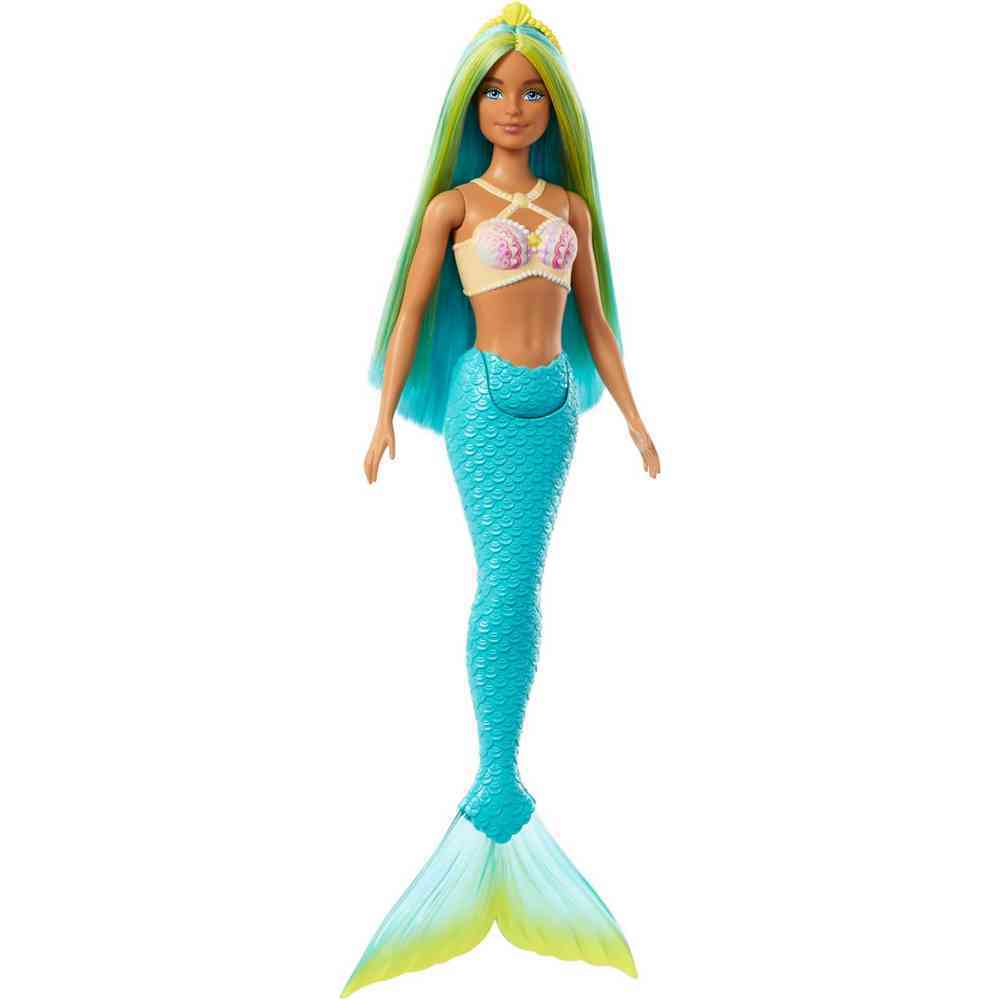 Barbie Mermaid Doll - Green Hair & Blue Tail