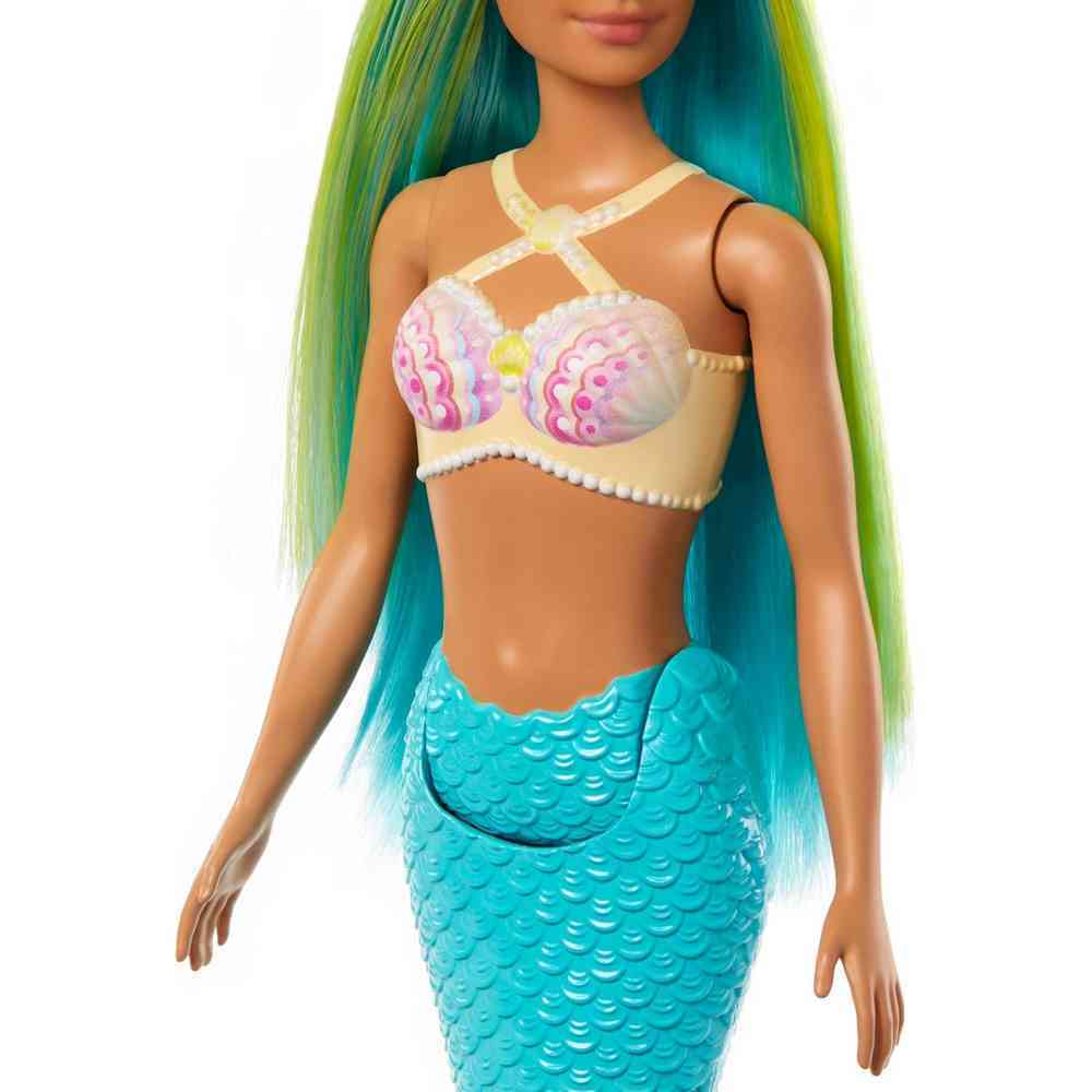 Barbie Mermaid Doll - Green Hair & Blue Tail