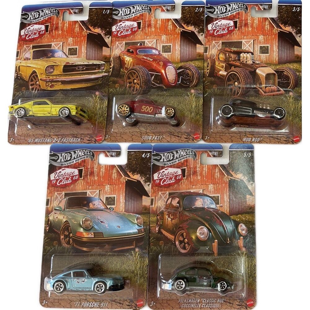 Hot Wheels Silver Series Vintage 1968 Club Set of 5 2025
