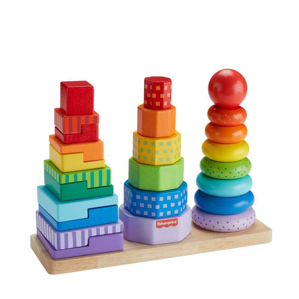 Fisher Price - Wooden Stacking Shape Sorter