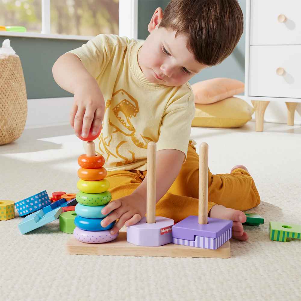 Fisher Price - Wooden Stacking Shape Sorter