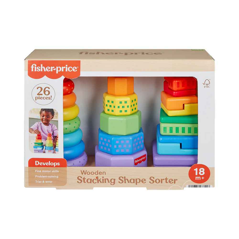 Fisher Price - Wooden Stacking Shape Sorter