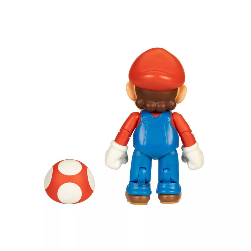 Super Mario Articulated Figure - Mario with Super Mushroom (4")