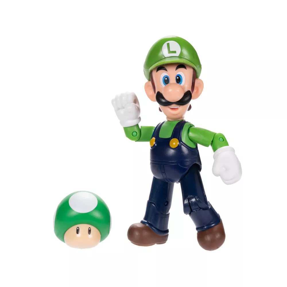 Super Mario Articulated Figure 4" - Luigi with Super Mushroom