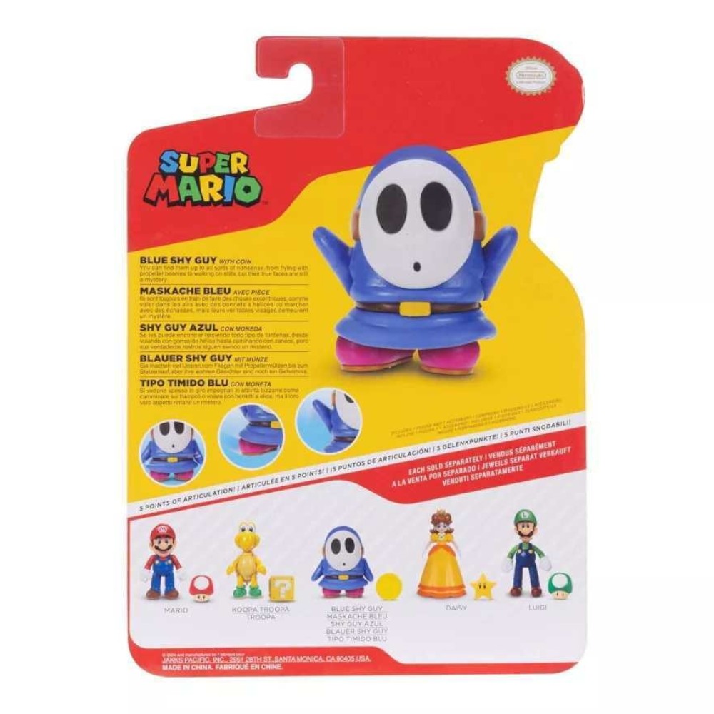 Nintendo Super Mario 10cm Blue Shy Guy with Coin Action Figure