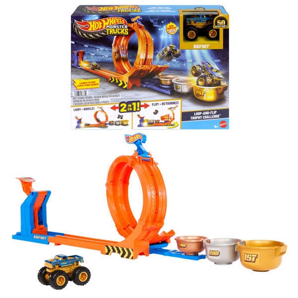 Hot Wheels Monster Trucks Loop and Flip Trophy Challenge