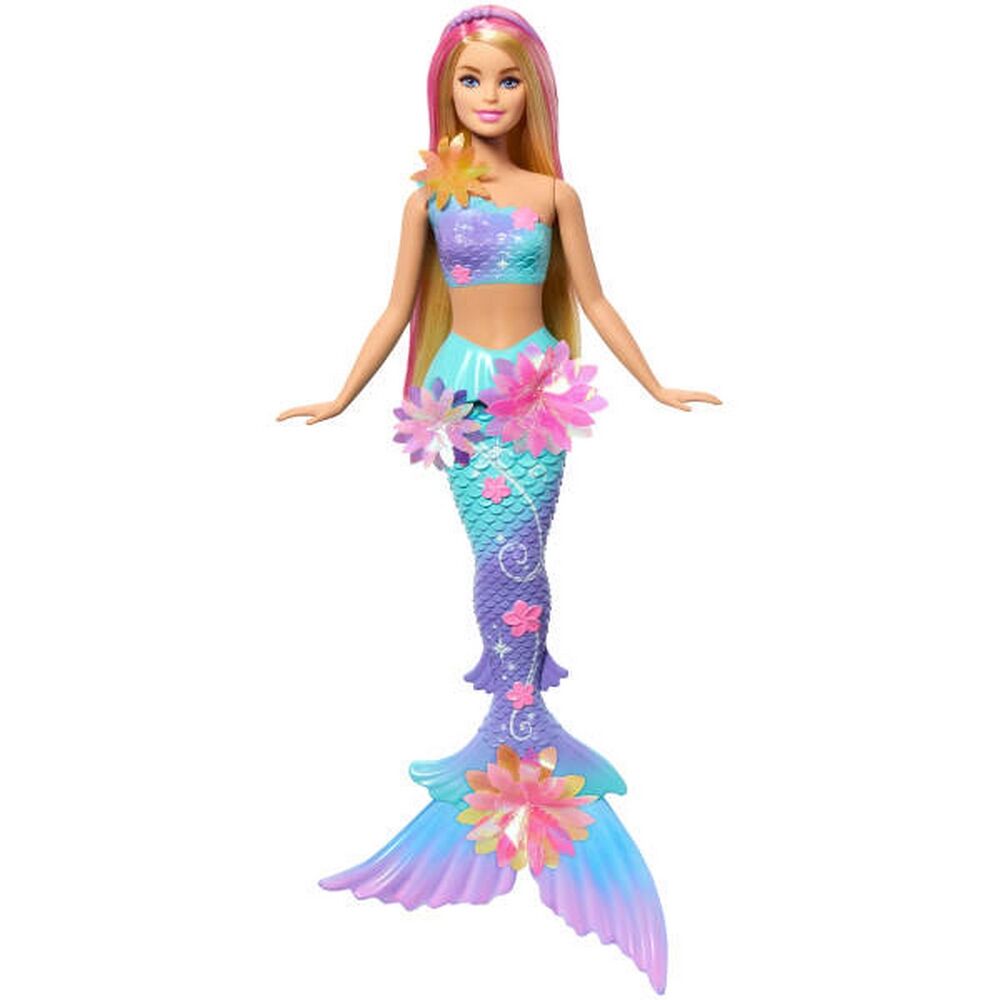 Barbie Flower Magic Mermaid Toy Doll with Surprise Blooming Flowers Feature & Pearl Headband Accesso