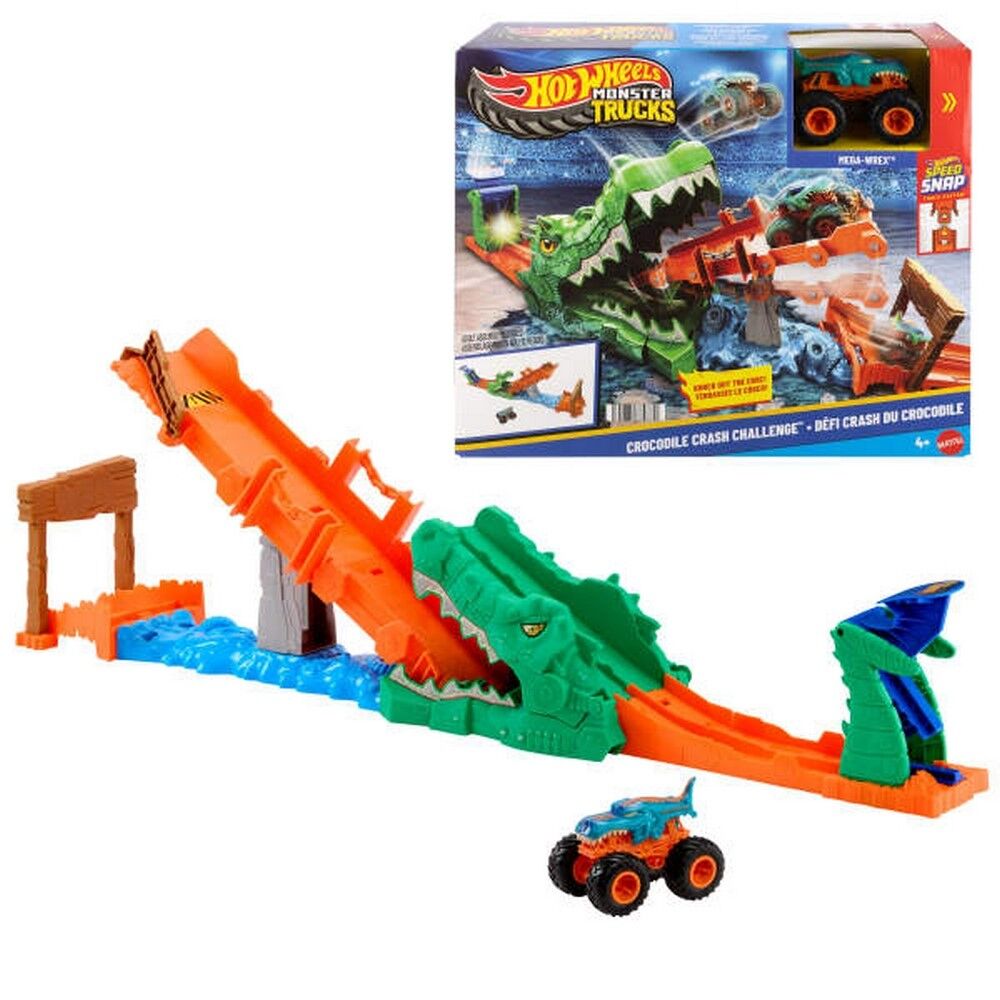 HW Monster Trucks Crocodile  Crash Challenge Playset